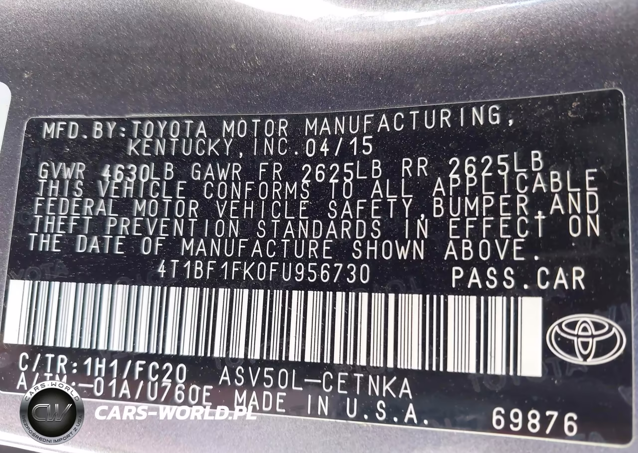 2015 Toyota Camry Le VIN:4T1BF1FK0FU956730 - 9