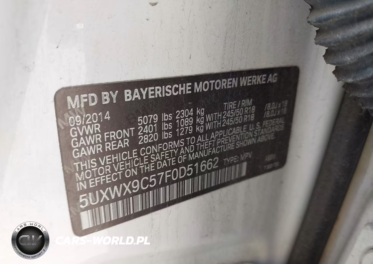 2015 BMW X3 xDrive28I VIN:5UXWX9C57F0D51662 - 9