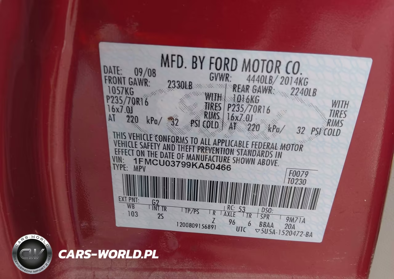 2009 Ford Escape Xlt VIN:1FMCU03799KA50466 - 9