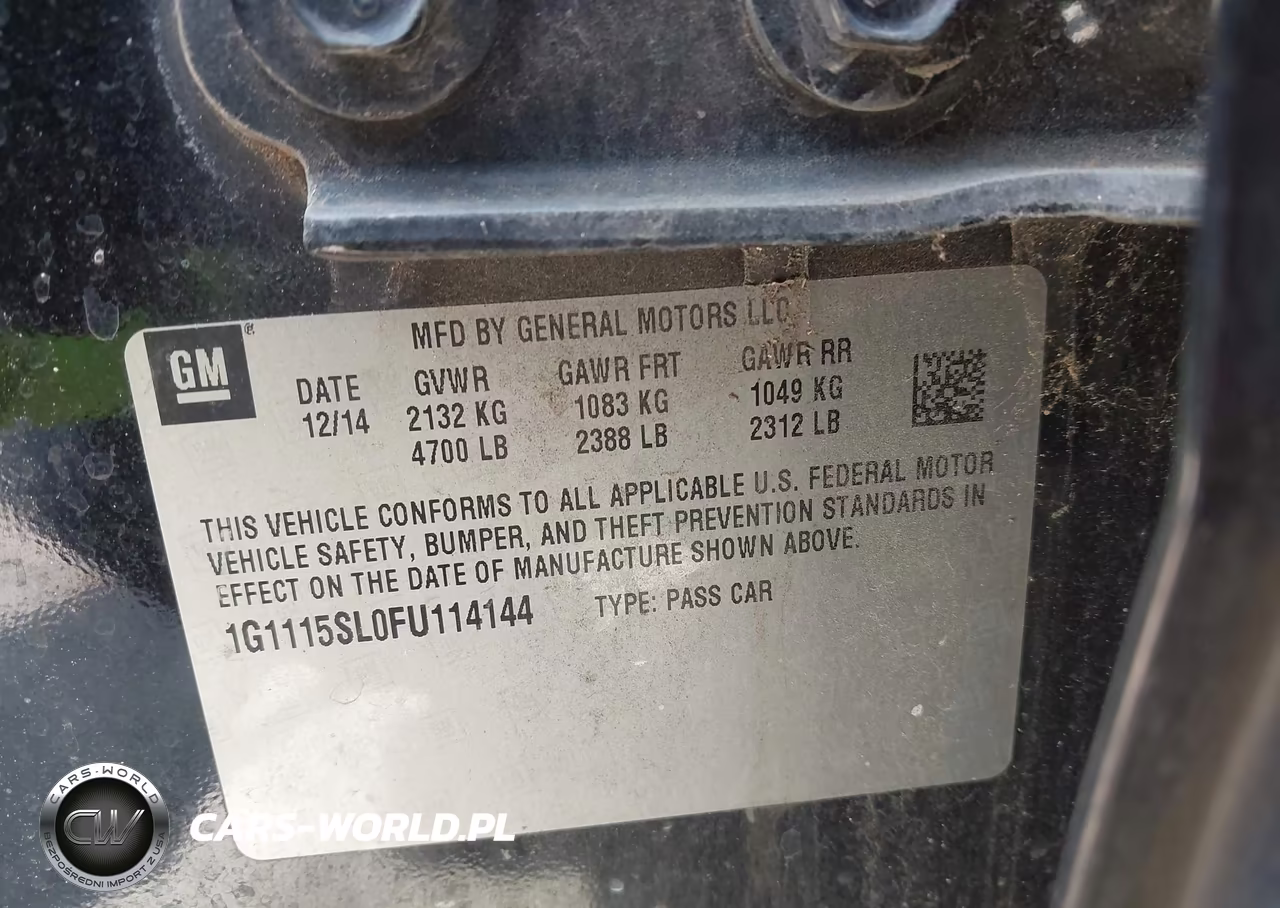 2015 Chevrolet Impala 1Lt VIN:1G1115SL0FU114144 - 9