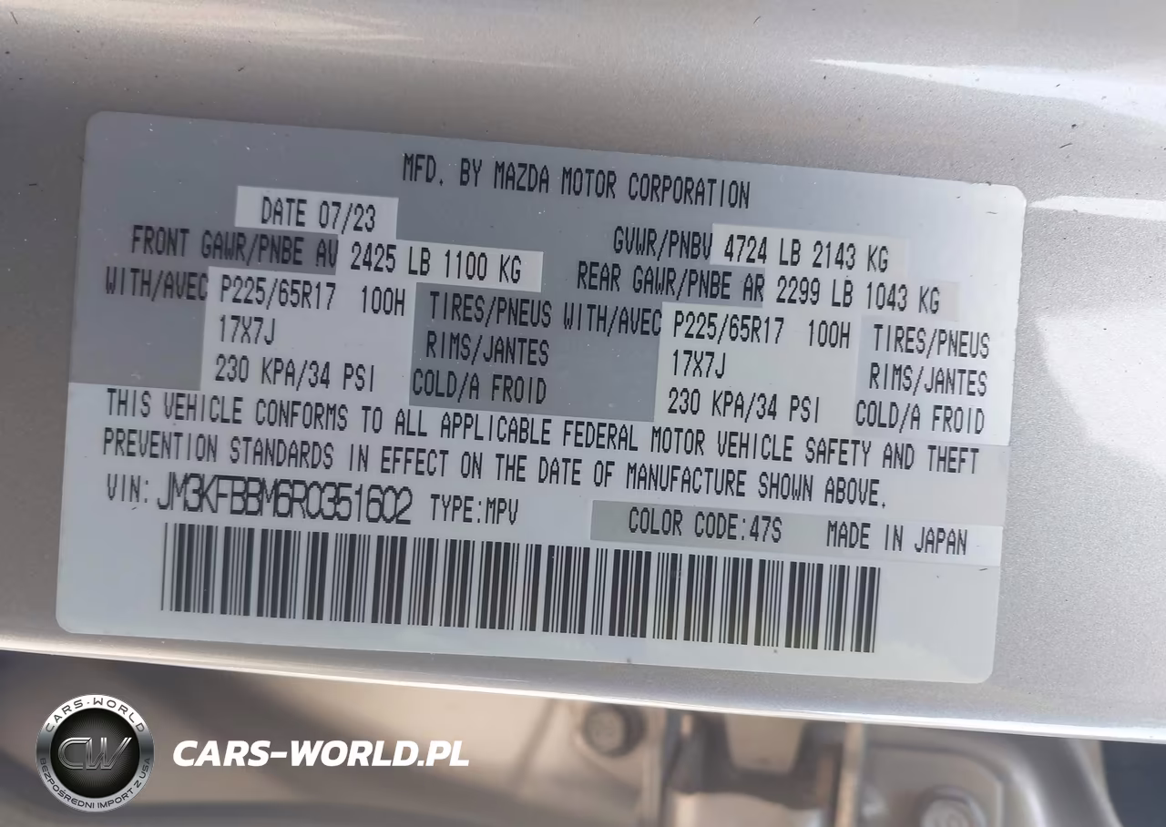 2024 Mazda Cx-5 2.5 S Select VIN:JM3KFBBM6R0351602 - 9