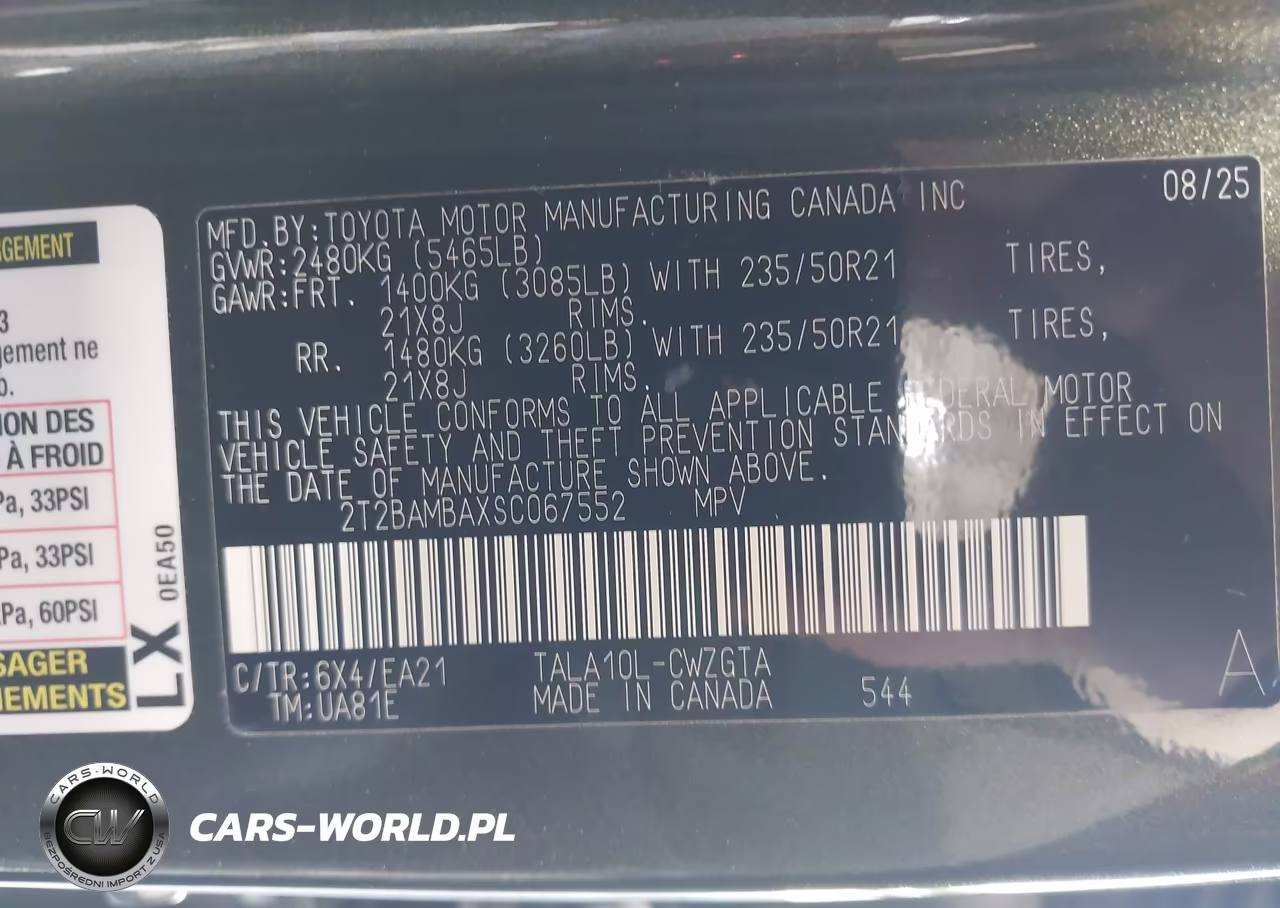 2025 Lexus Rx 350 Premium VIN:2T2BAMBAXSC067552 - 9