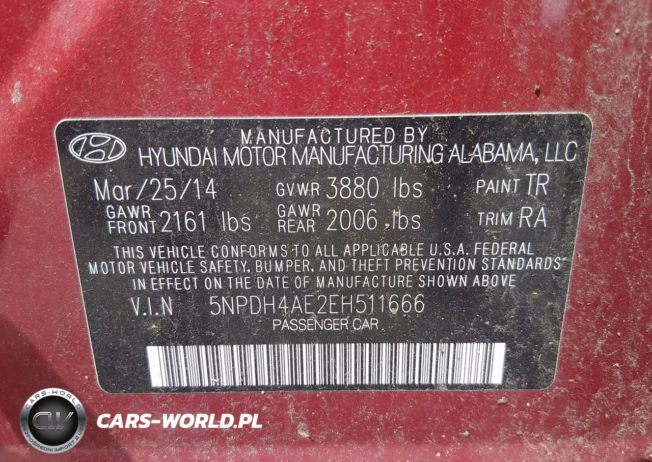 2014 Hyundai Elantra Se VIN:5NPDH4AE2EH511666 - 9