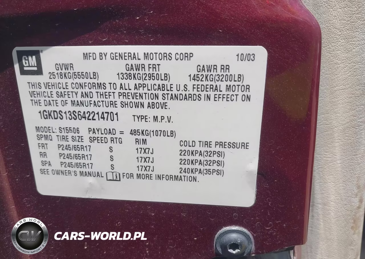 2004 GMC Envoy Sle VIN:1GKDS13S642214701 - 9