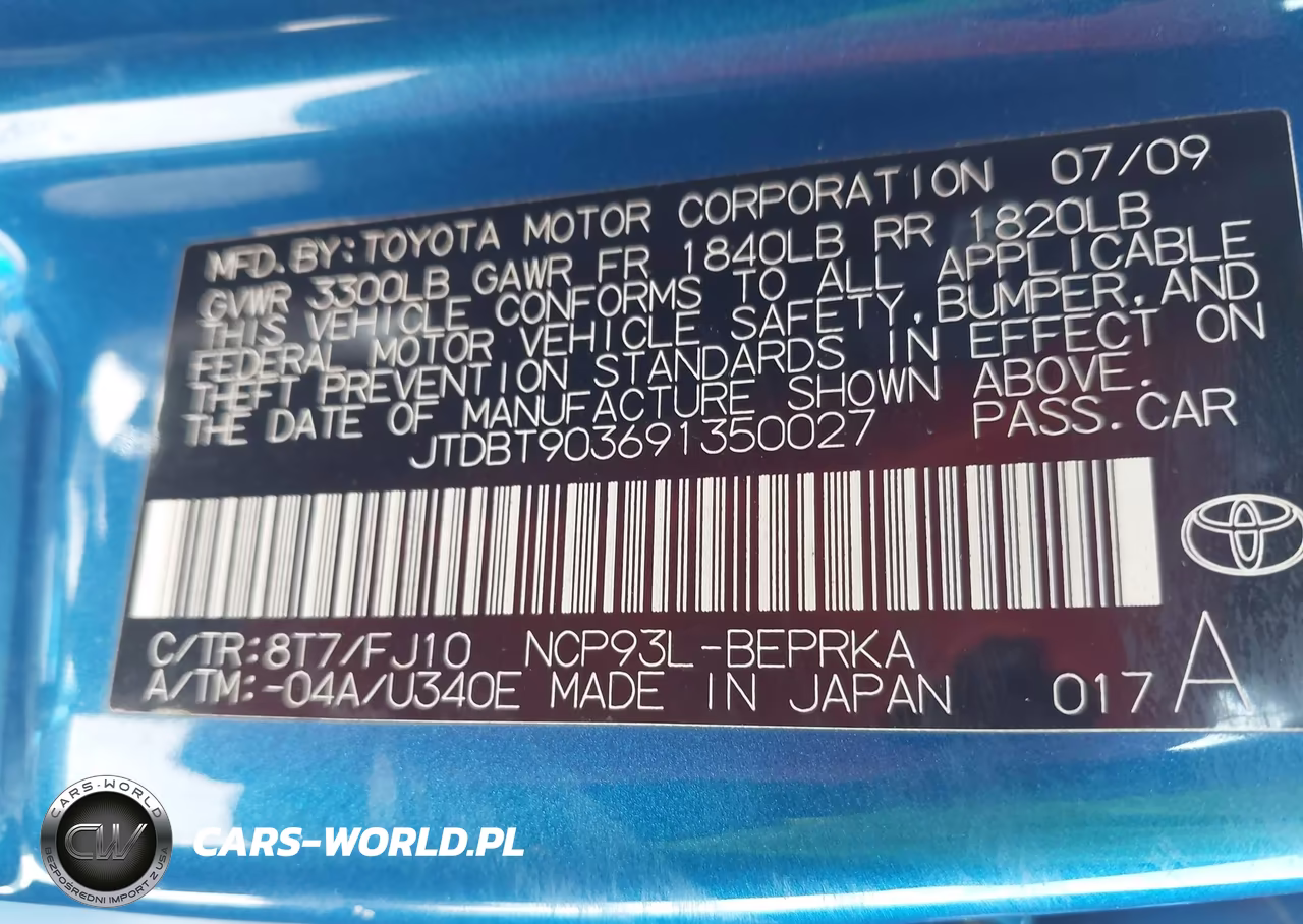 2009 Toyota Yaris VIN:JTDBT903691350027 - 9