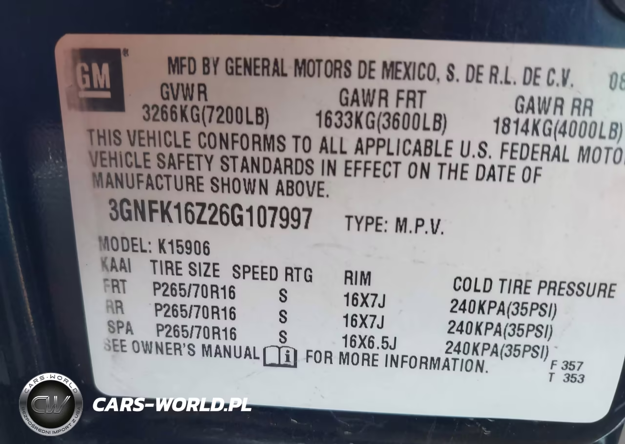 2006 Chevrolet Suburban 1500 Ls VIN:3GNFK16Z26G107997 - 9