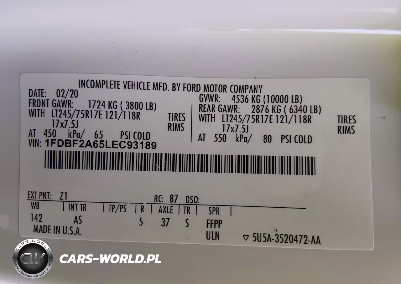 2020 Ford F-250 Xl VIN:1FDBF2A65LEC93189 - 9