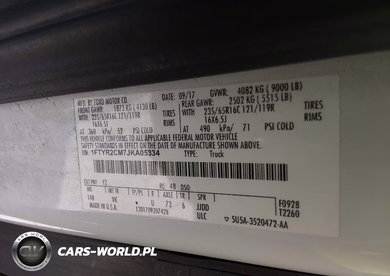 2018 Ford Transit-250 VIN:1FTYR2CM7JKA05334 - 9
