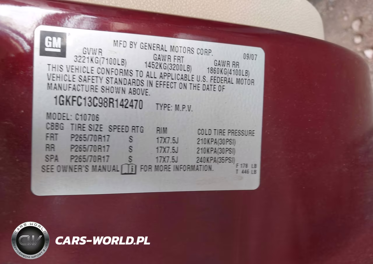 2008 GMC Yukon Sle VIN:1GKFC13C98R142470 - 9