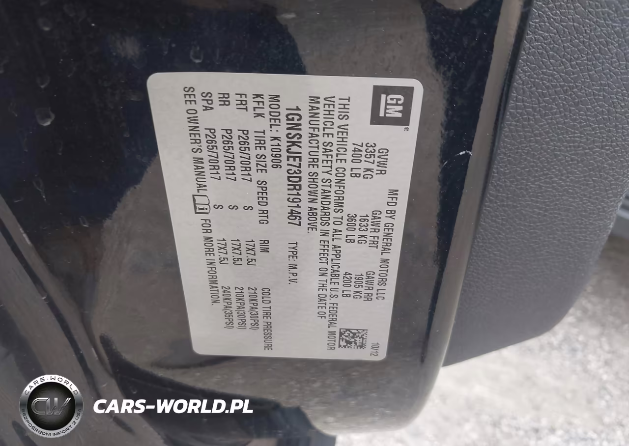 2013 Chevrolet Suburban 1500 Lt VIN:1GNSKJE73DR191467 - 9