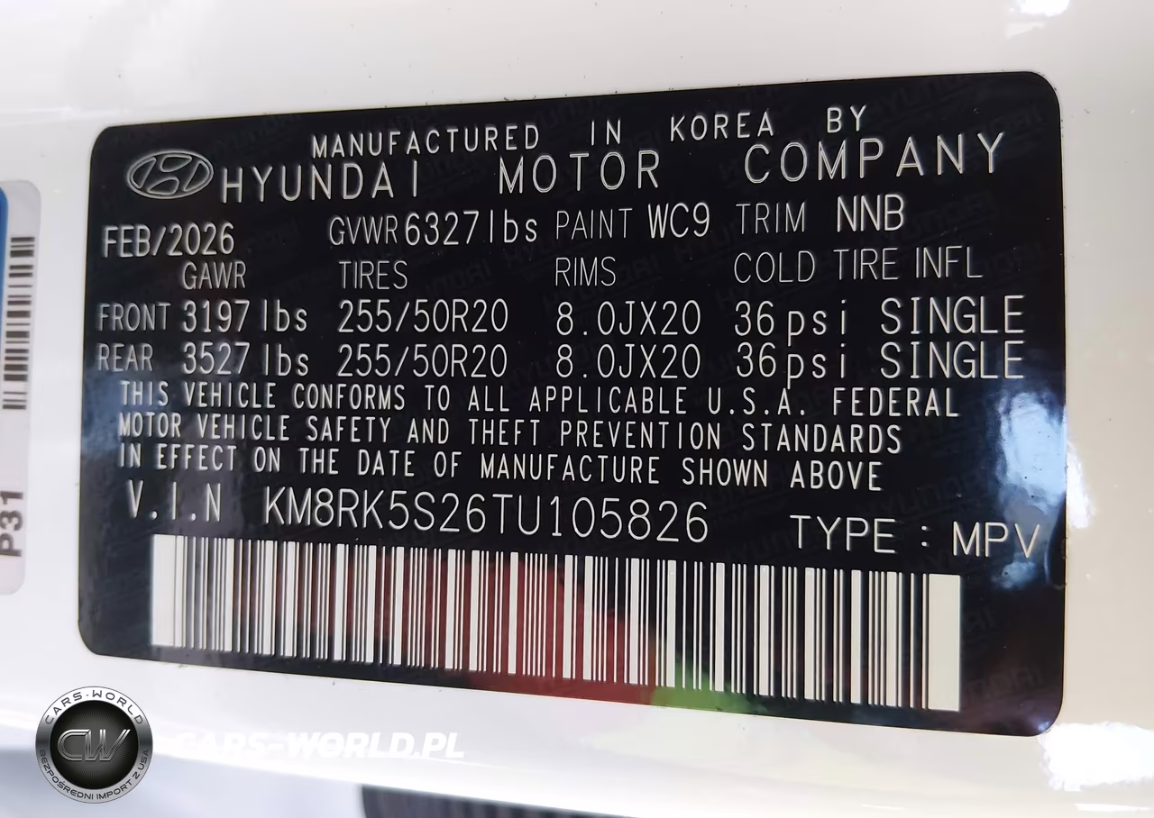 2026 Hyundai Palisade Limited VIN:KM8RK5S26TU105826 - 9