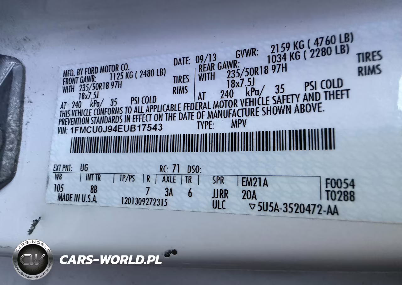 2014 Ford Escape Titanium VIN:1FMCU0J94EUB17543 - 9