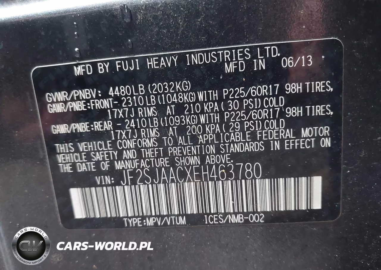 2014 Subaru Forester 2.5I VIN:JF2SJAACXEH463780 - 9