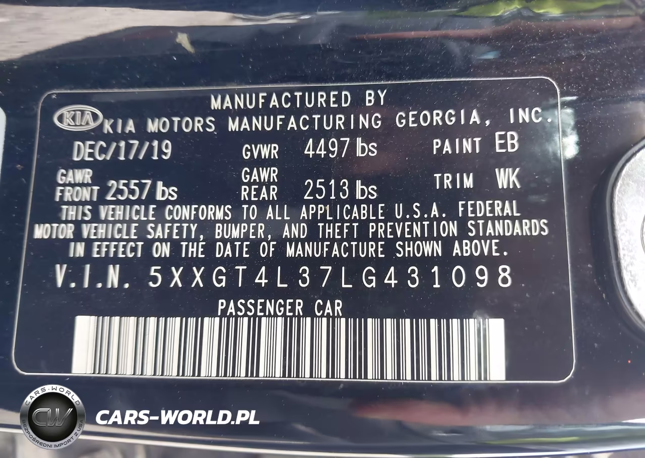 2020 Kia Optima Se VIN:5XXGT4L37LG431098 - 9