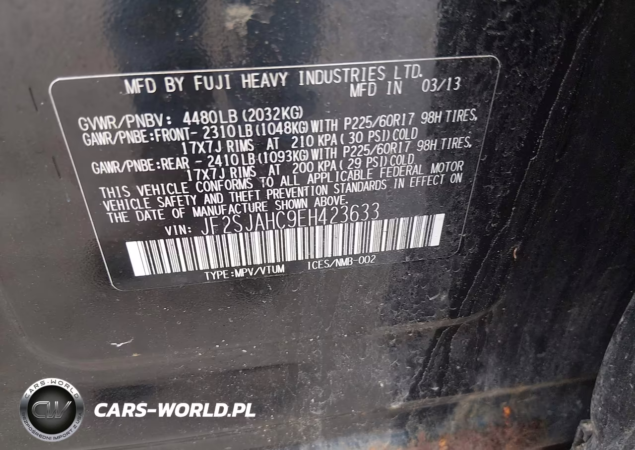 2014 Subaru Forester 2.5I Limited VIN:JF2SJAHC9EH423633 - 9