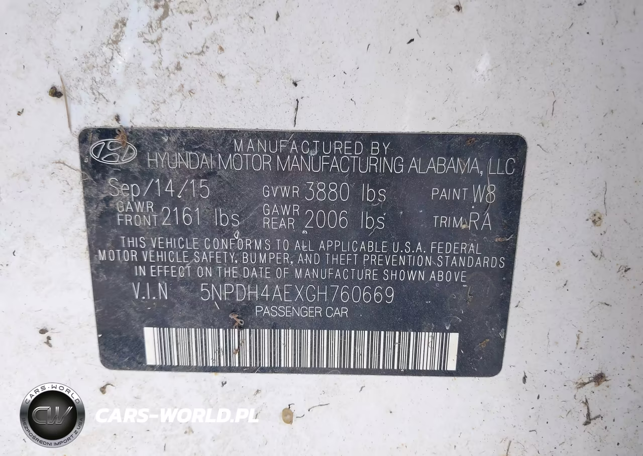 2016 Hyundai Elantra Se VIN:5NPDH4AEXGH760669 - 9