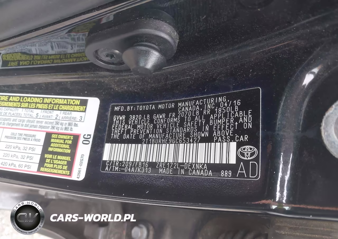 2016 Toyota Corolla Le VIN:2T1BURHE9GC653427 - 9