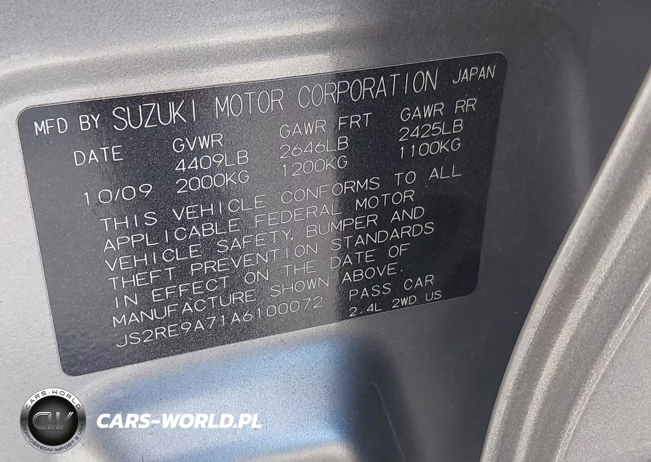 2010 Suzuki Kizashi Sls VIN:JS2RE9A71A6100072 - 9