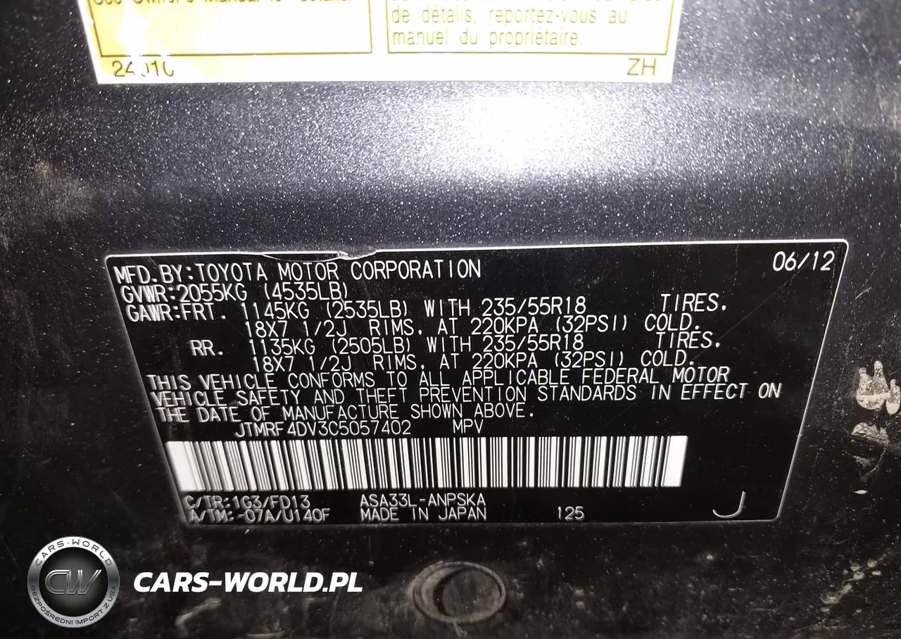 2012 Toyota Rav4 Sport VIN:JTMRF4DV3C5057402 - 9