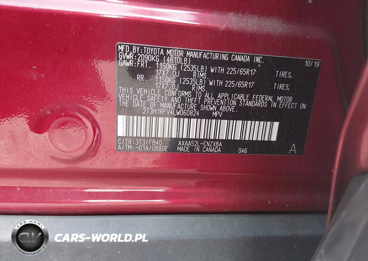 2020 Toyota Rav4 Le VIN:2T3H1RFV4LW060824 - 9