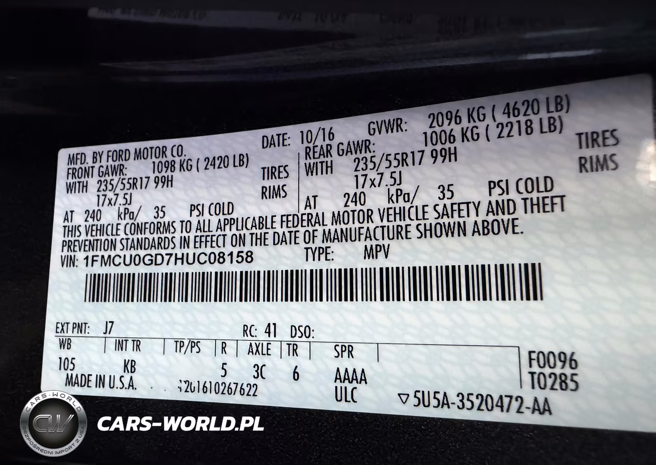 2017 Ford Escape Se VIN:1FMCU0GD7HUC08158 - 9