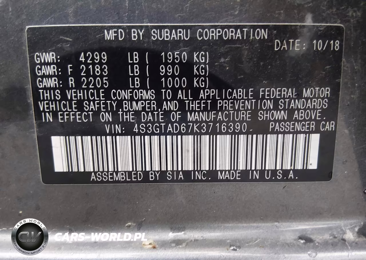 2019 Subaru Impreza 2.0I Premium VIN:4S3GTAD67K3716390 - 9