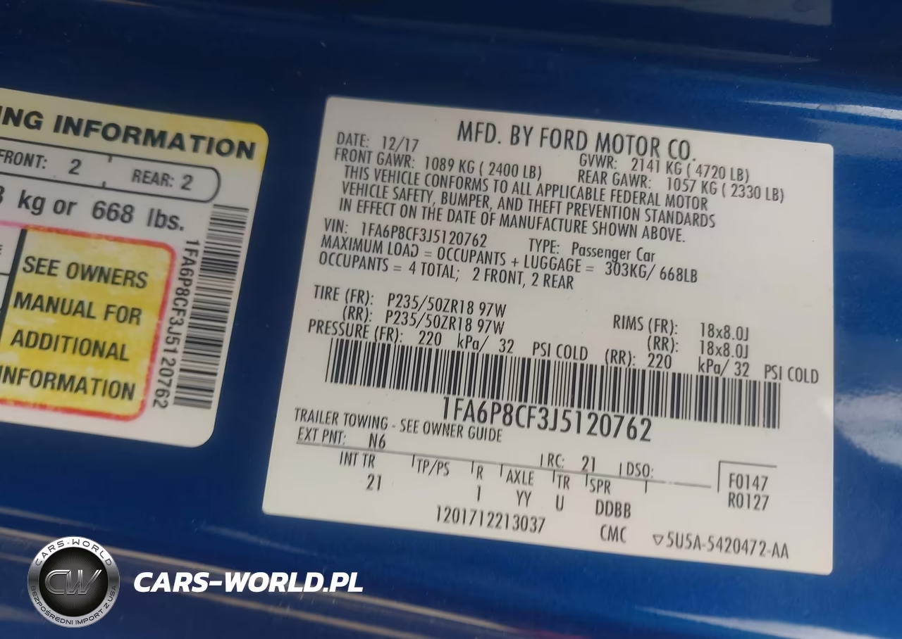2018 Ford Mustang Gt VIN:1FA6P8CF3J5120762 - 9