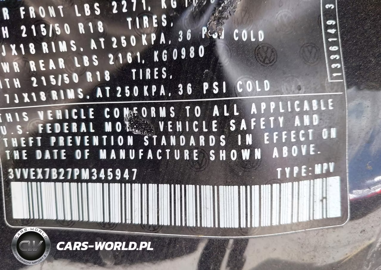 2023 Volkswagen Taos 1.5T Se VIN:3VVEX7B27PM345947 - 9
