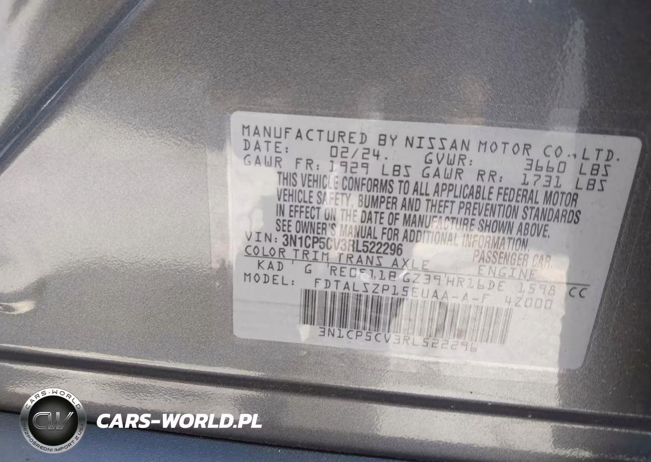2024 Nissan Kicks Sv Xtronic Cvt VIN:3N1CP5CV3RL522296 - 9