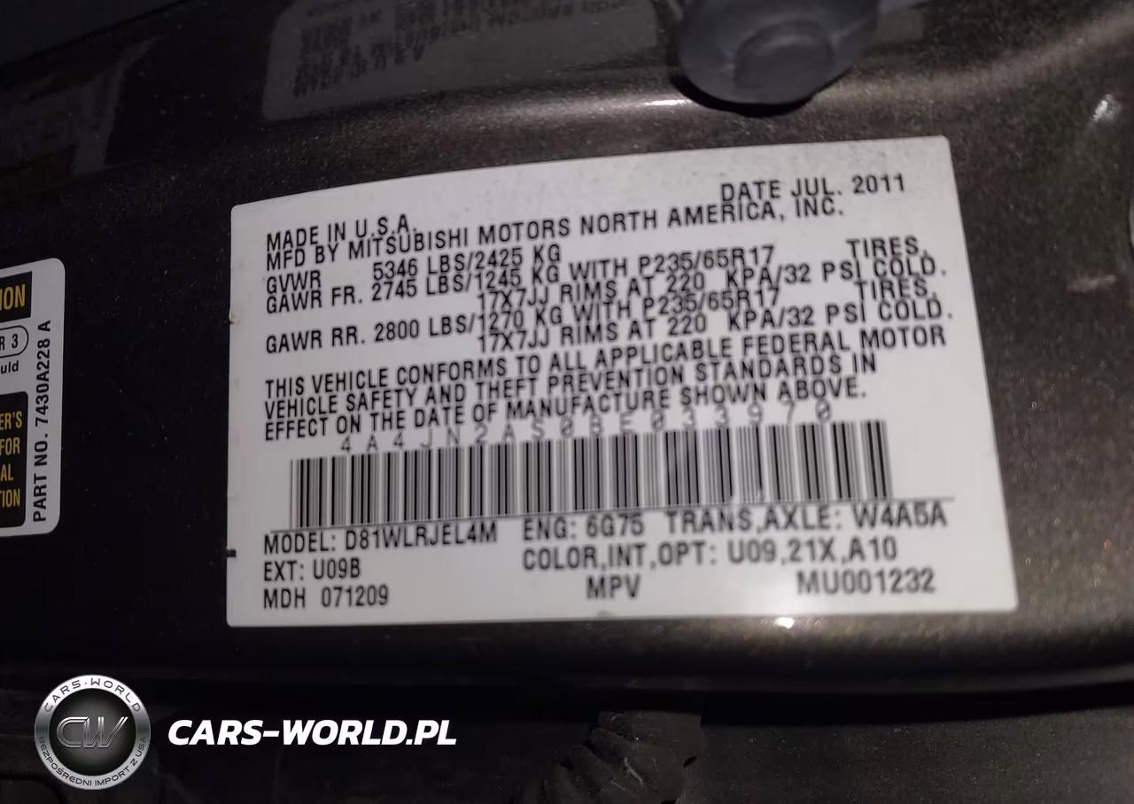 2011 Mitsubishi Endeavor VIN:4A4JN2AS0BE033970 - 9