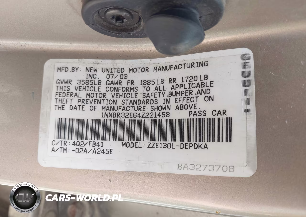 2004 Toyota Corolla Ce VIN:1NXBR32E64Z221458 - 9
