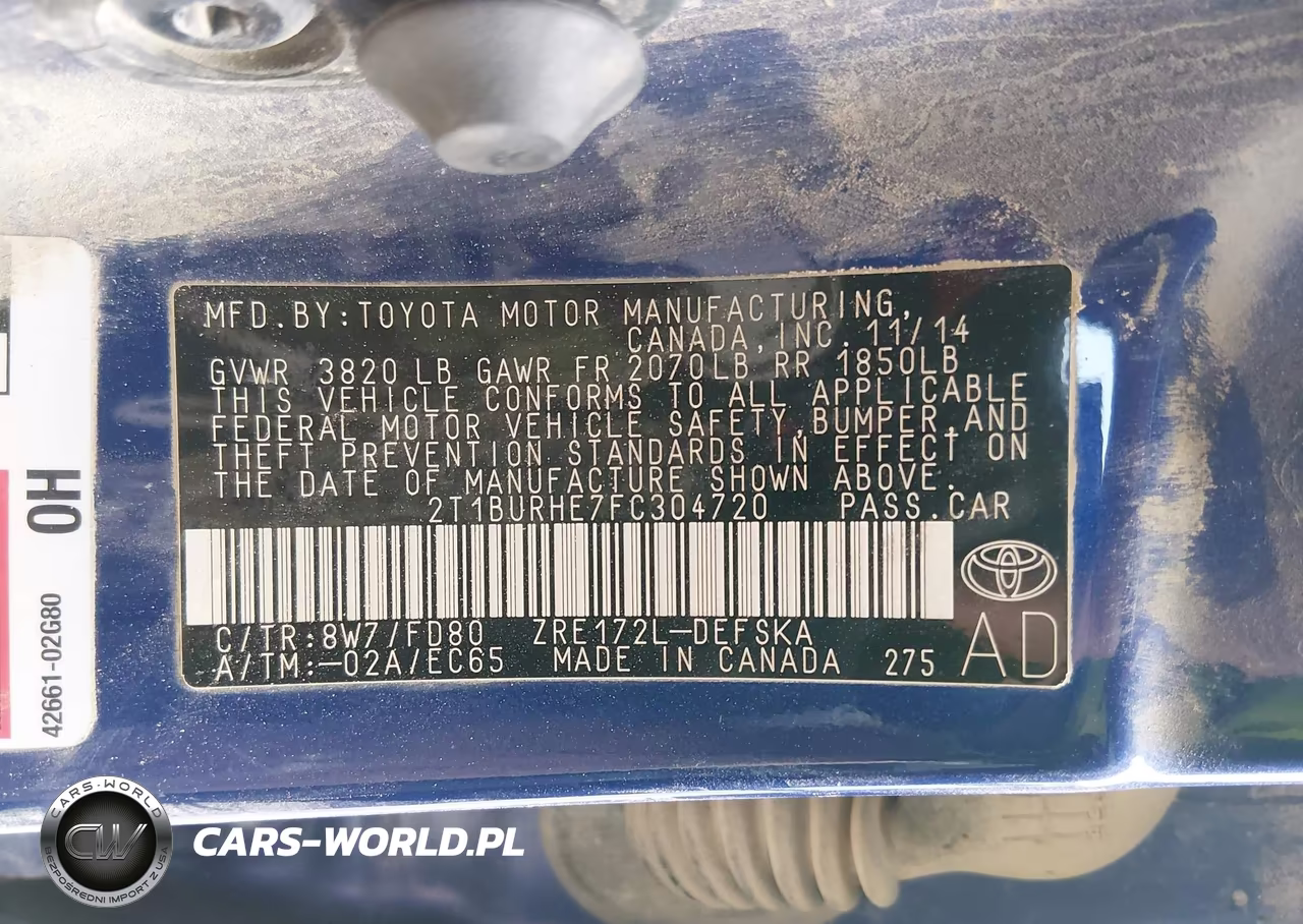 2015 Toyota Corolla S Plus VIN:2T1BURHE7FC304720 - 9