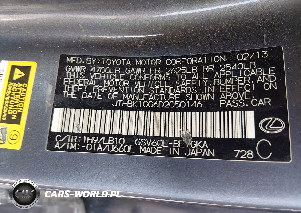 2013 Lexus Es 350 VIN:JTHBK1GG6D2050146 - 9