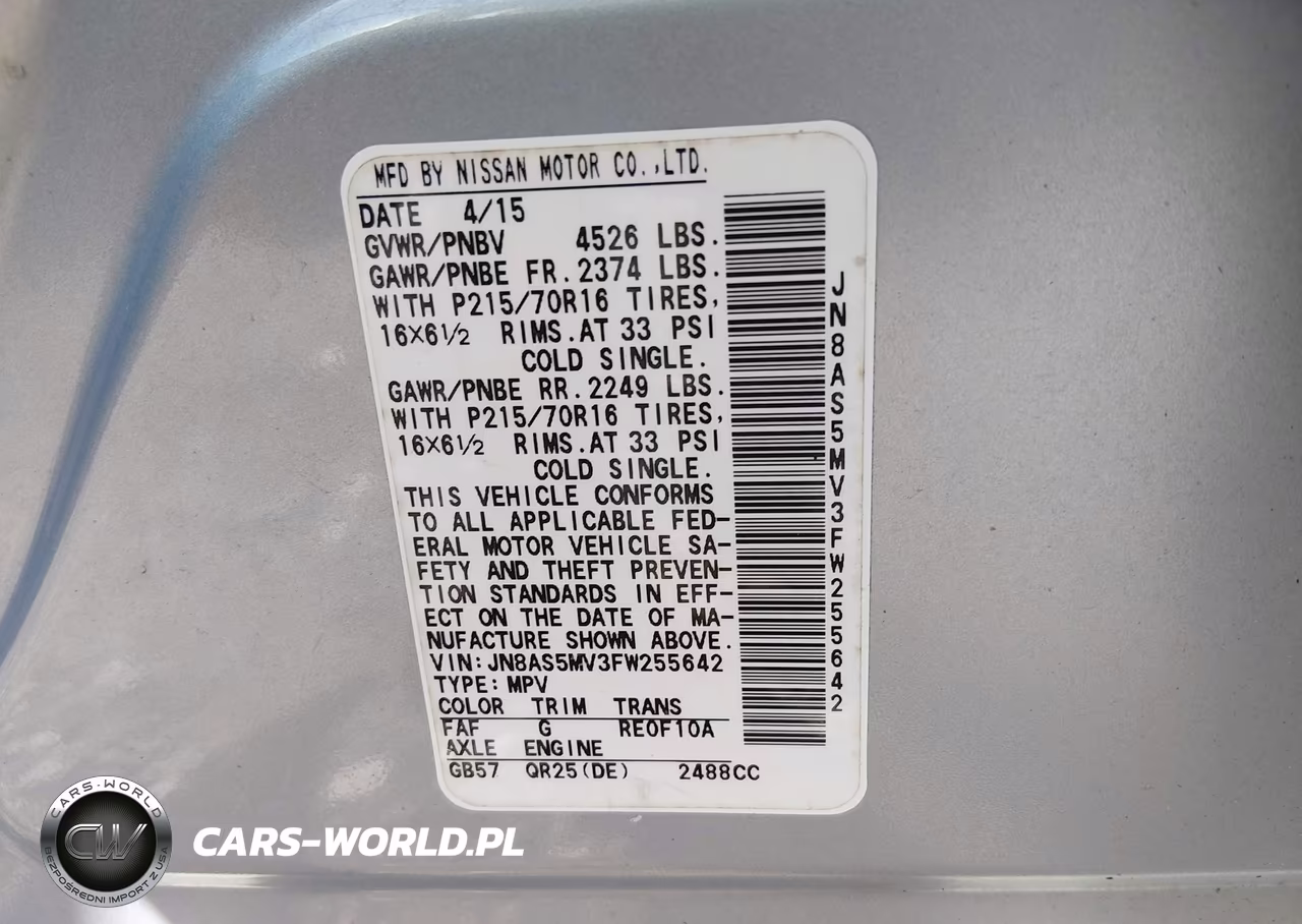 2015 Nissan Rogue Select S VIN:JN8AS5MV3FW255642 - 9