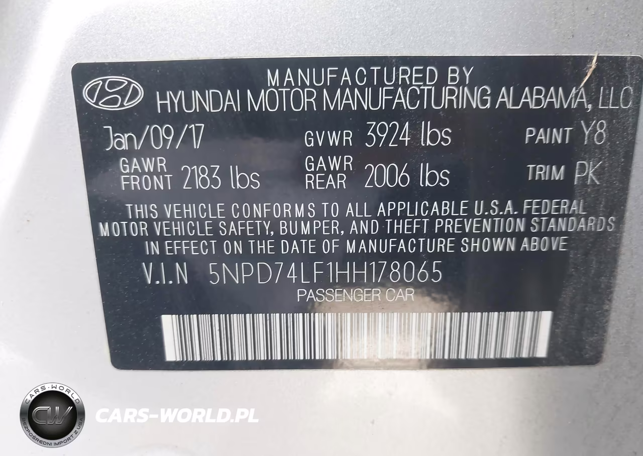 2017 Hyundai Elantra Se VIN:5NPD74LF1HH178065 - 9