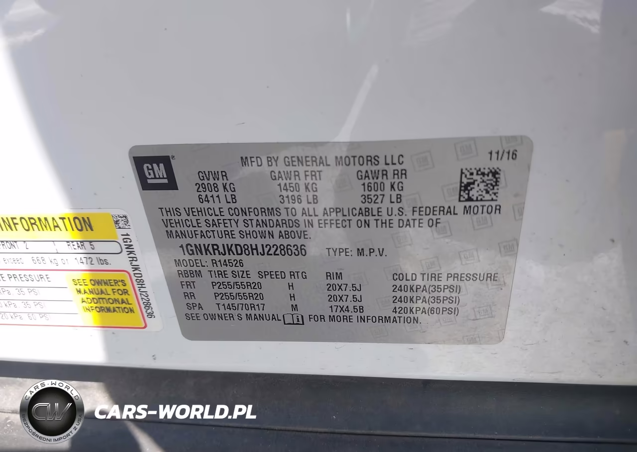 2017 Chevrolet Traverse Premier VIN:1GNKRJKD8HJ228636 - 9