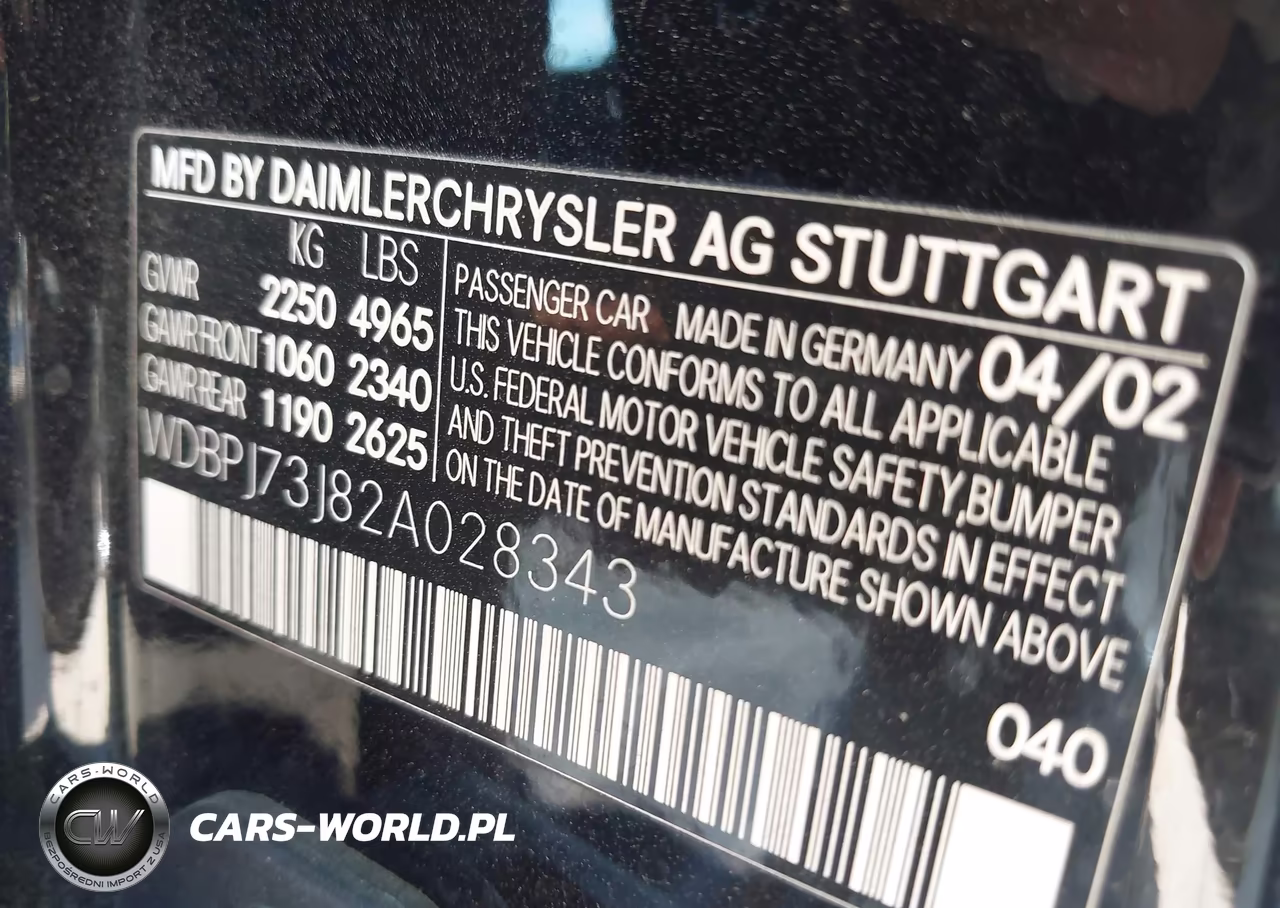 2002 Mercedes-Benz Cl 55 Amg VIN:WDBPJ73J82A028343 - 9