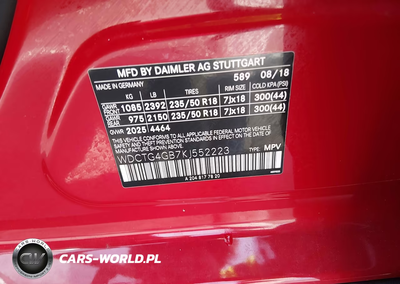 2019 Mercedes-Benz Gla 250 4Matic VIN:WDCTG4GB7KJ552223 - 9