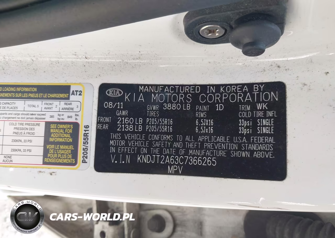 2012 Kia Soul + VIN:KNDJT2A63C7366265 - 9