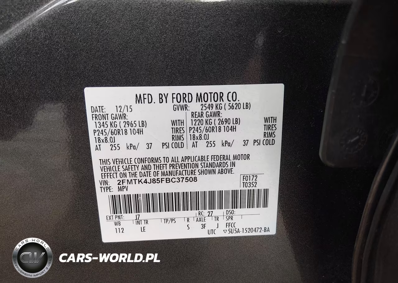 2015 Ford Edge Sel VIN:2FMTK4J85FBC37508 - 9