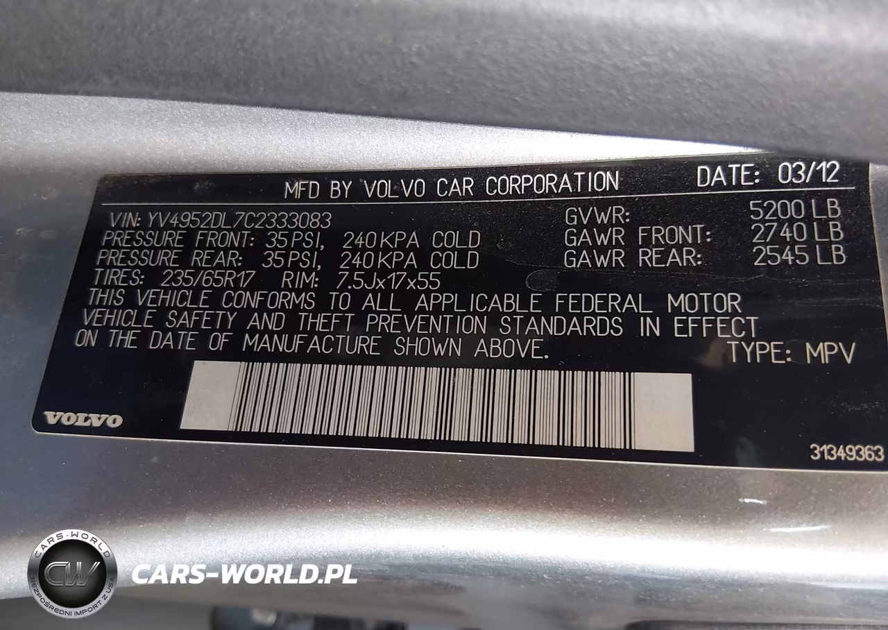2012 Volvo Xc60 3.2-3.2 Platinum-3.2 Premier-3.2 Premier Plus VIN:YV4952DL7C2333083 - 9