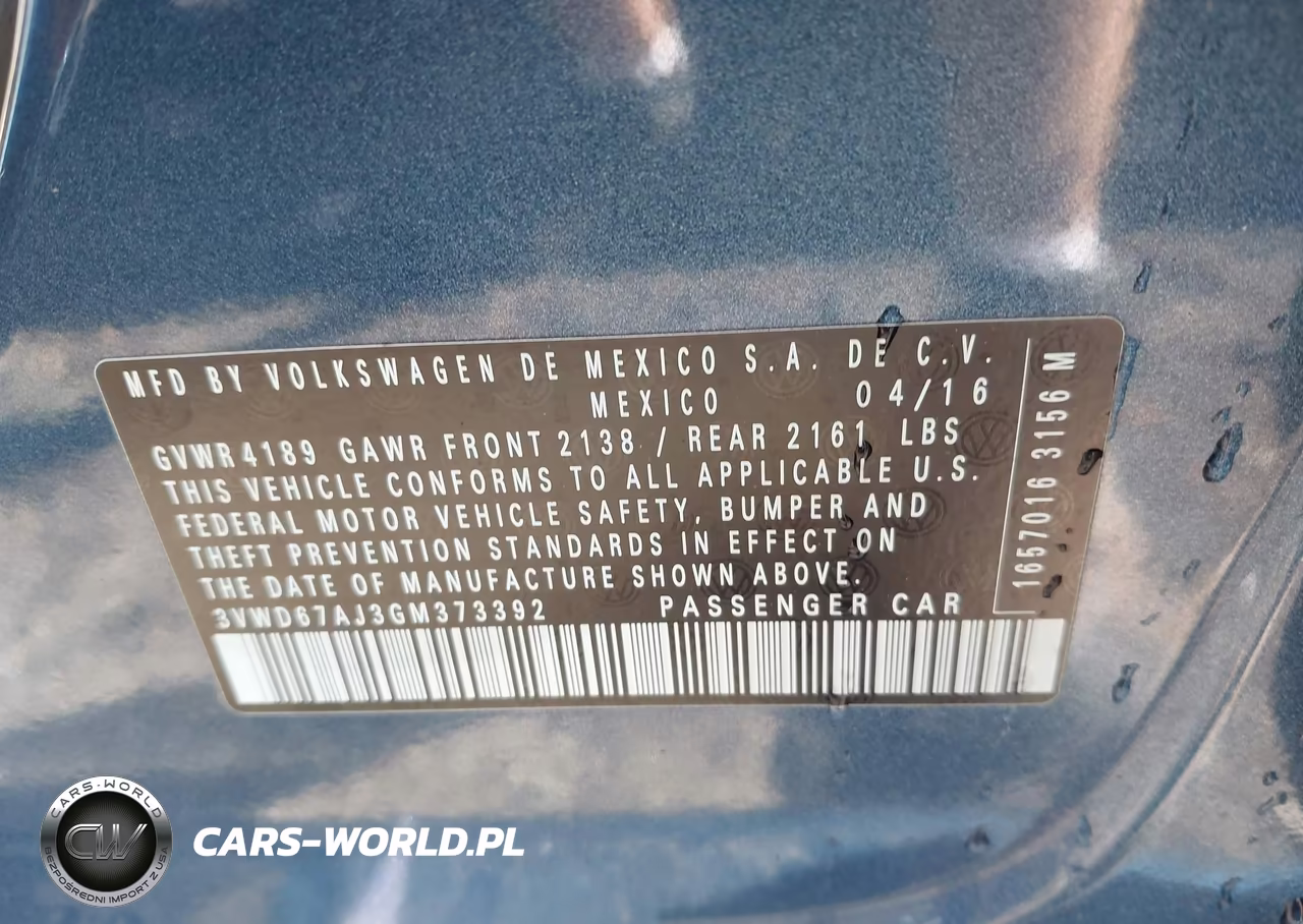 2016 Volkswagen Jetta 1.4T Se VIN:3VWD67AJ3GM373392 - 9