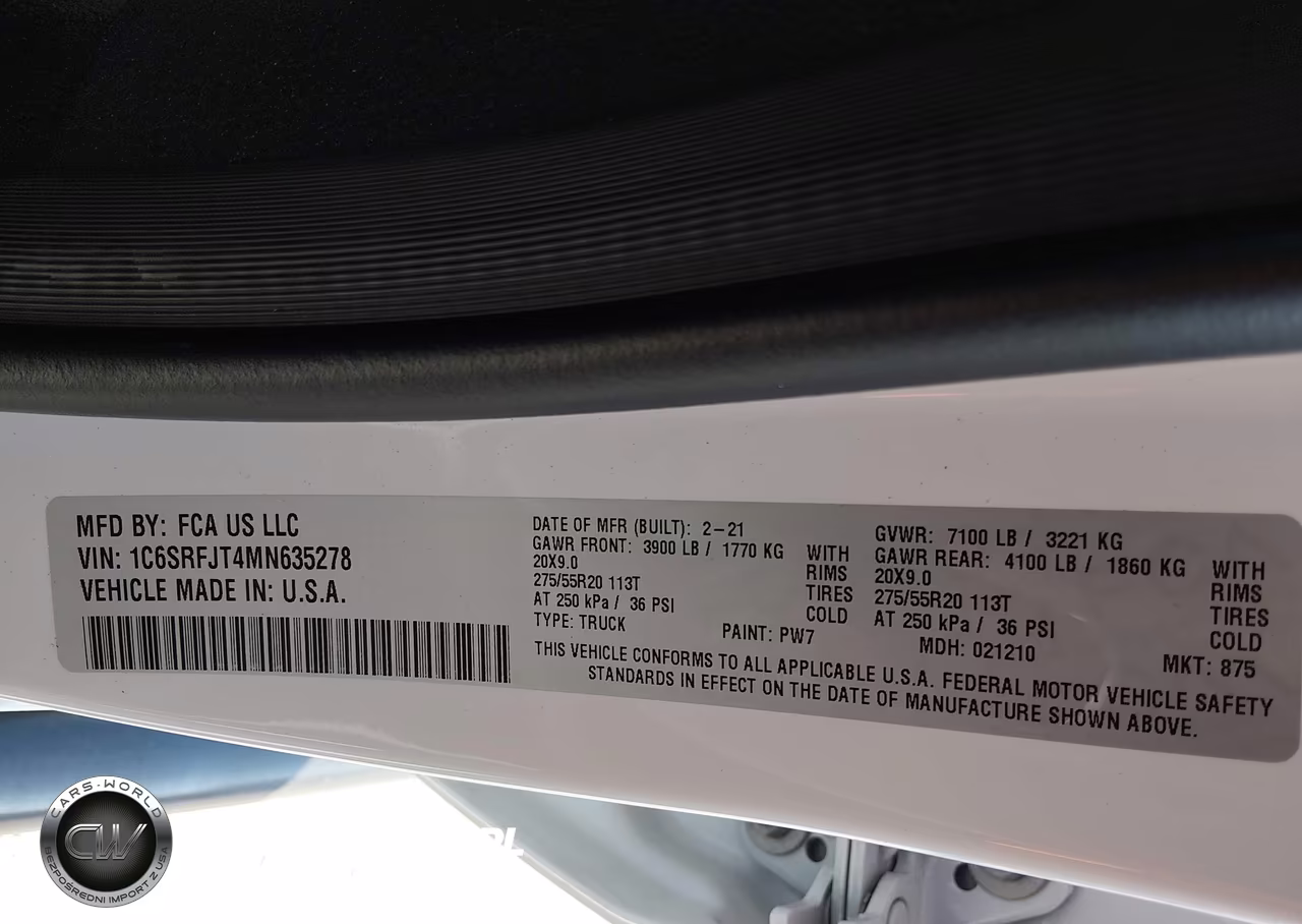 2021 Ram 1500 Laramie 4X4 5'7 Box VIN:1C6SRFJT4MN635278 - 5