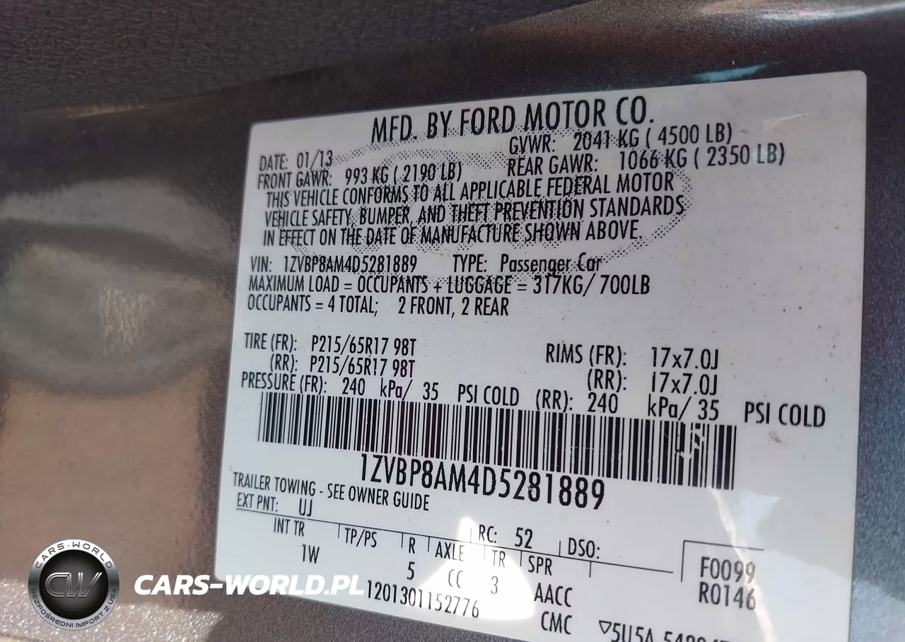 2013 Ford Mustang V6 VIN:1ZVBP8AM4D5281889 - 9