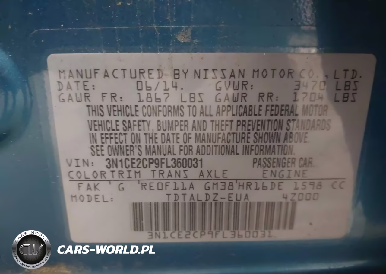 2015 Nissan Versa Note Sv VIN:3N1CE2CP9FL360031 - 9