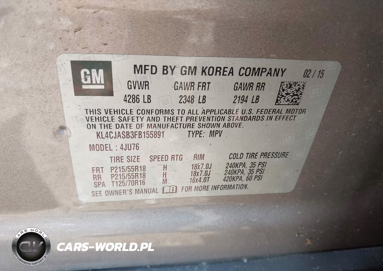 2015 Buick Encore VIN:KL4CJASB3FB155891 - 9