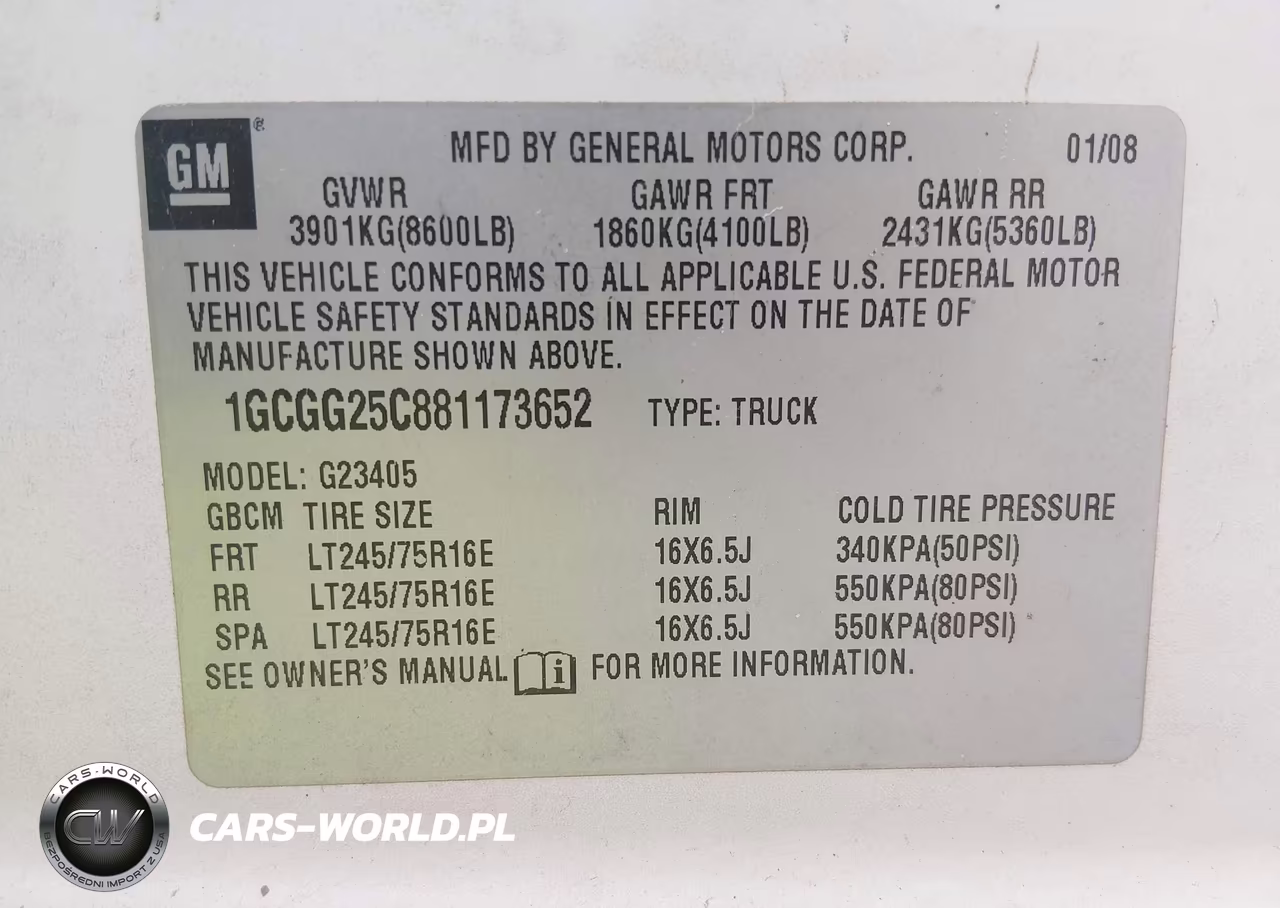 2008 Chevrolet Express Work Van VIN:1GCGG25C881173652 - 9