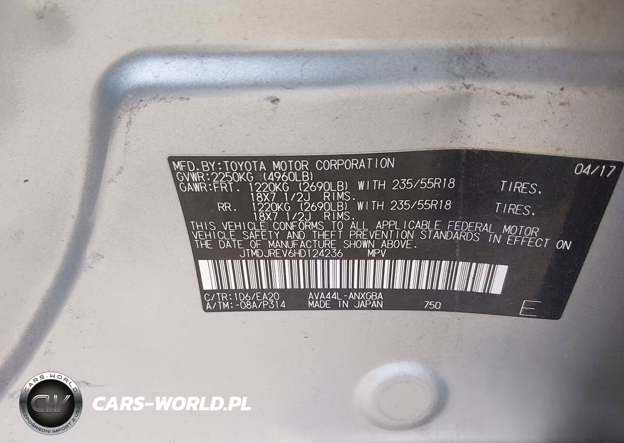 2017 Toyota Rav4 Hybrid Limited VIN:JTMDJREV6HD124236 - 9