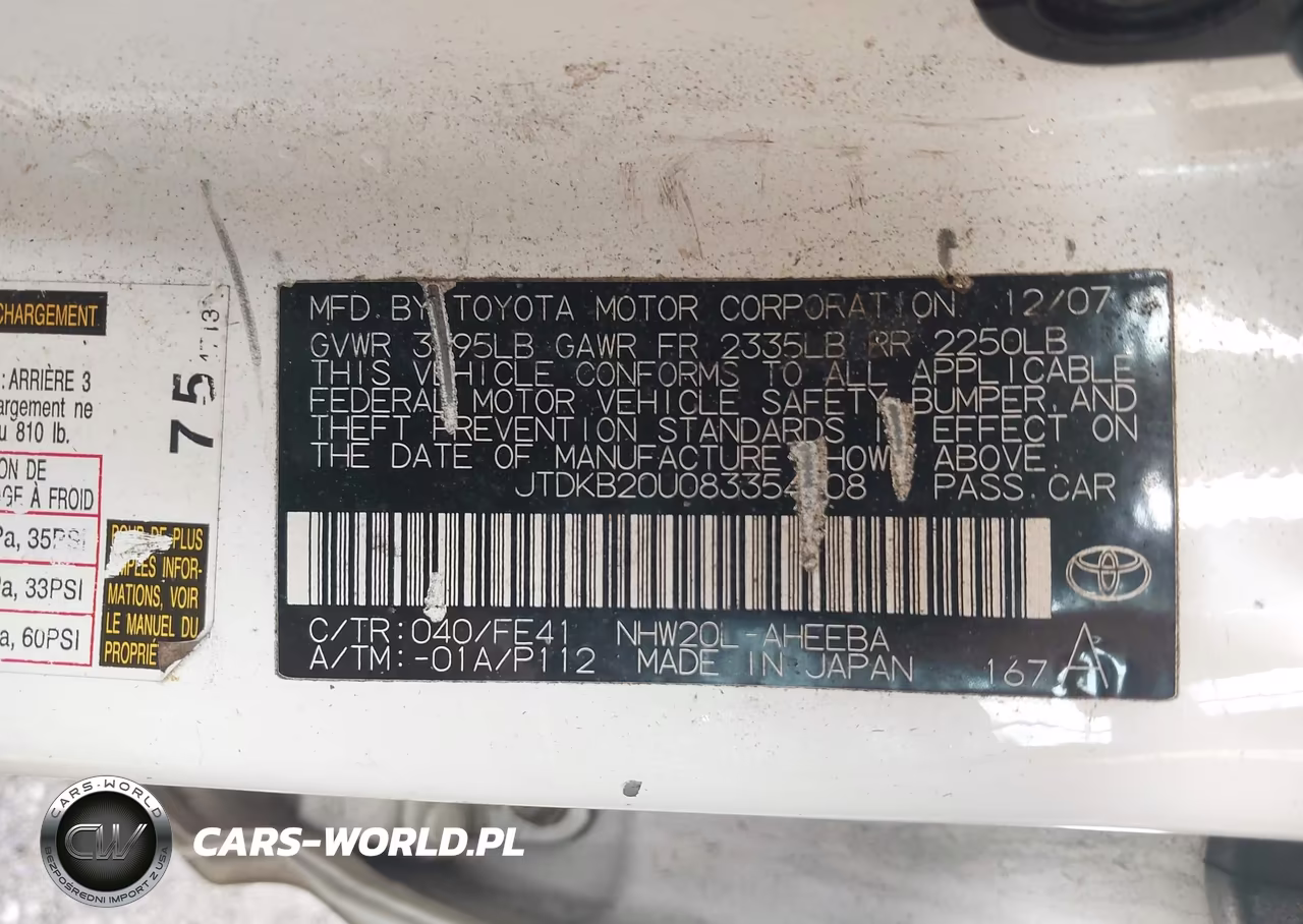 2008 Toyota Prius VIN:JTDKB20U083354208 - 9
