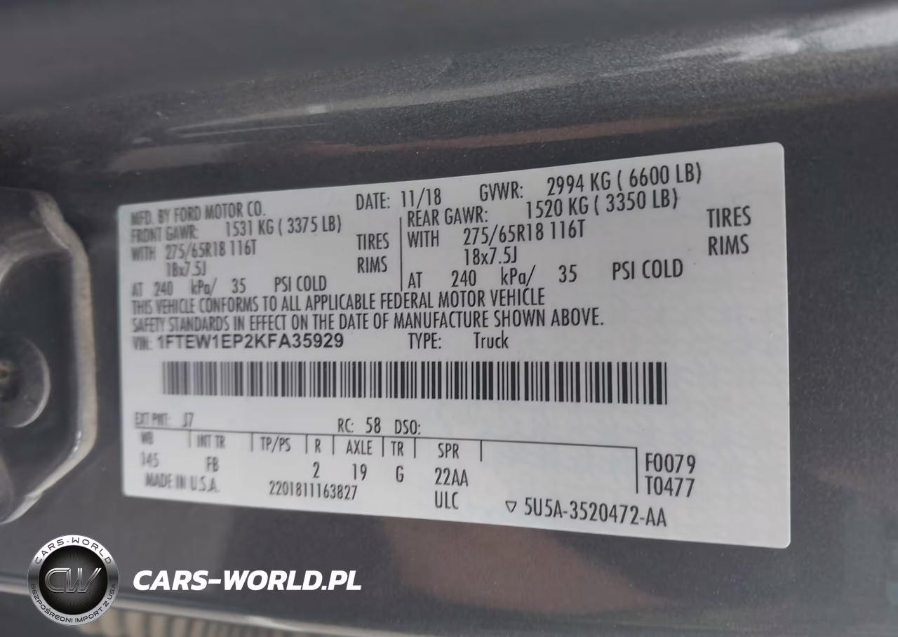 2019 Ford F-150 Xlt VIN:1FTEW1EP2KFA35929 - 9